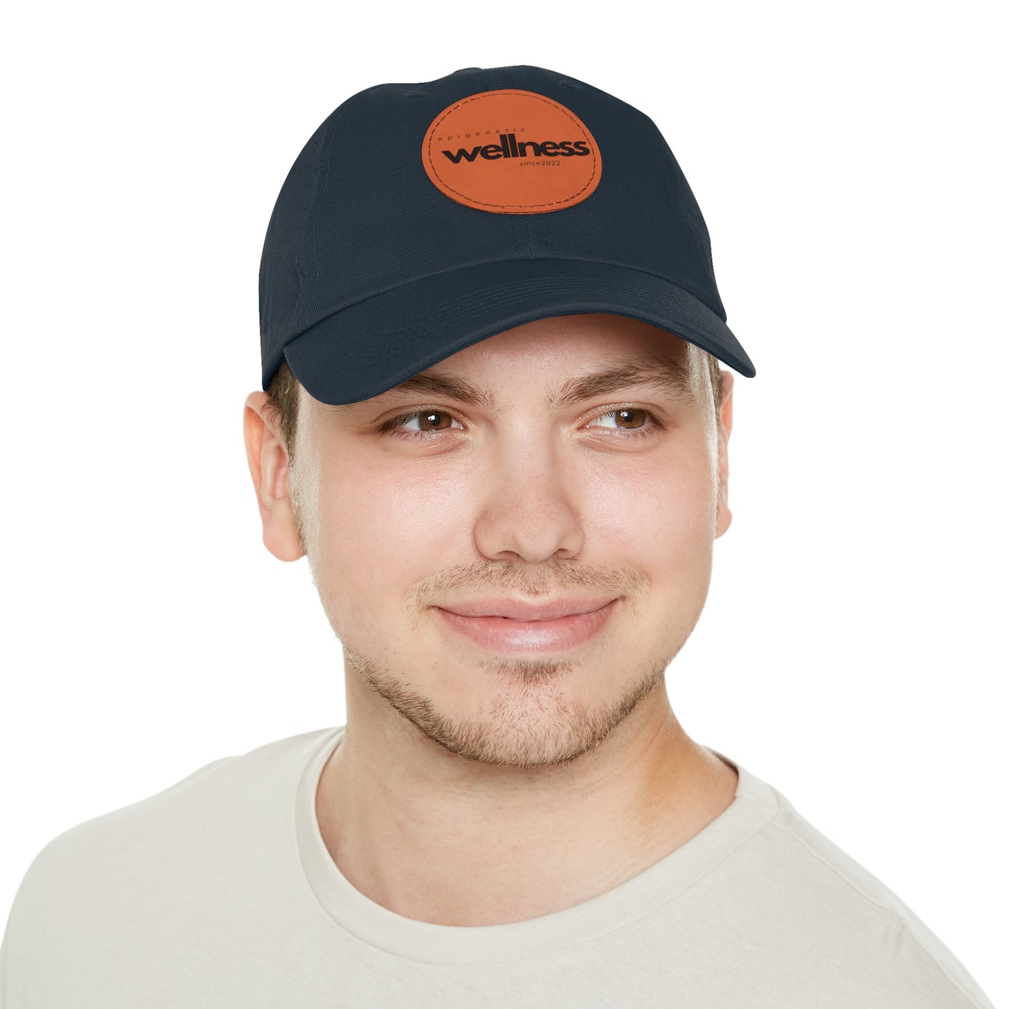 Hat with Leather Patch (Round)