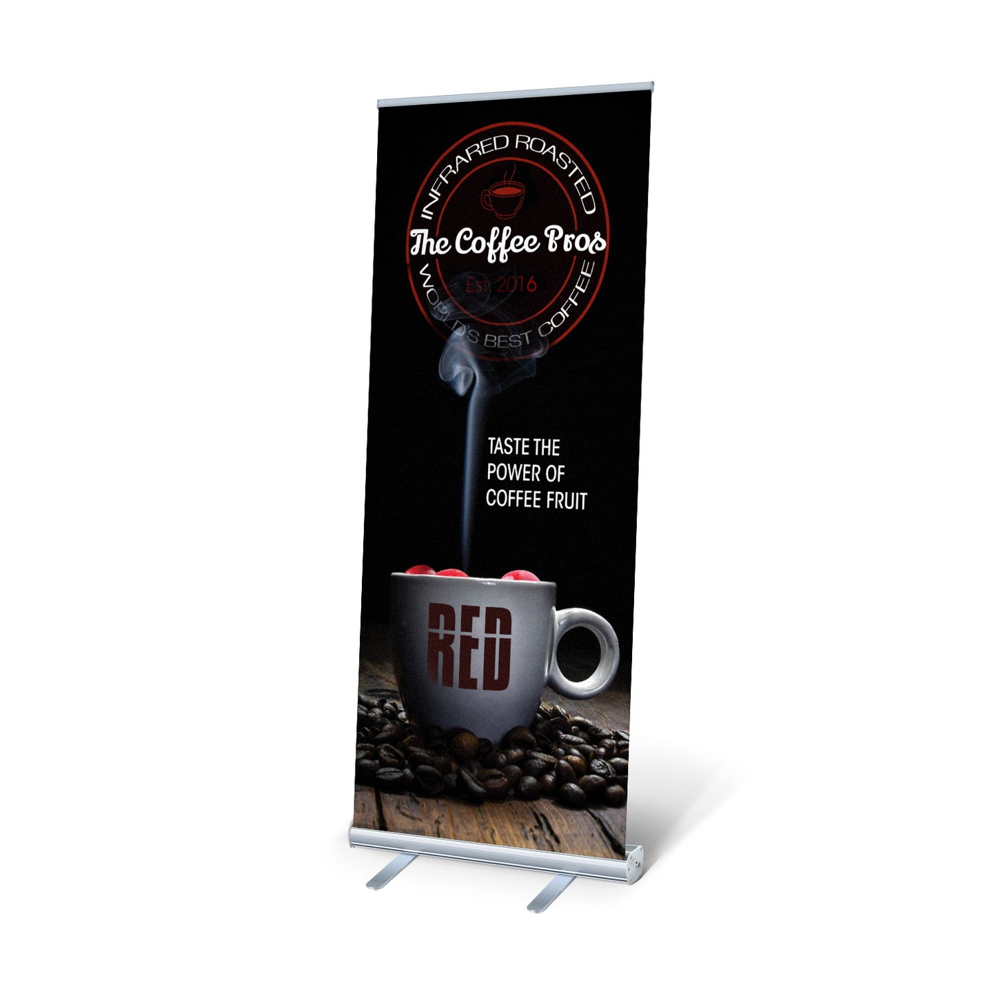 The Coffee Pros Popup Banner with Bag