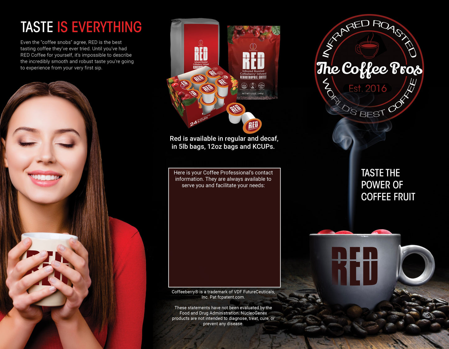 250 Pack - The Coffee Pros Trifold Brochures (250 Pack)