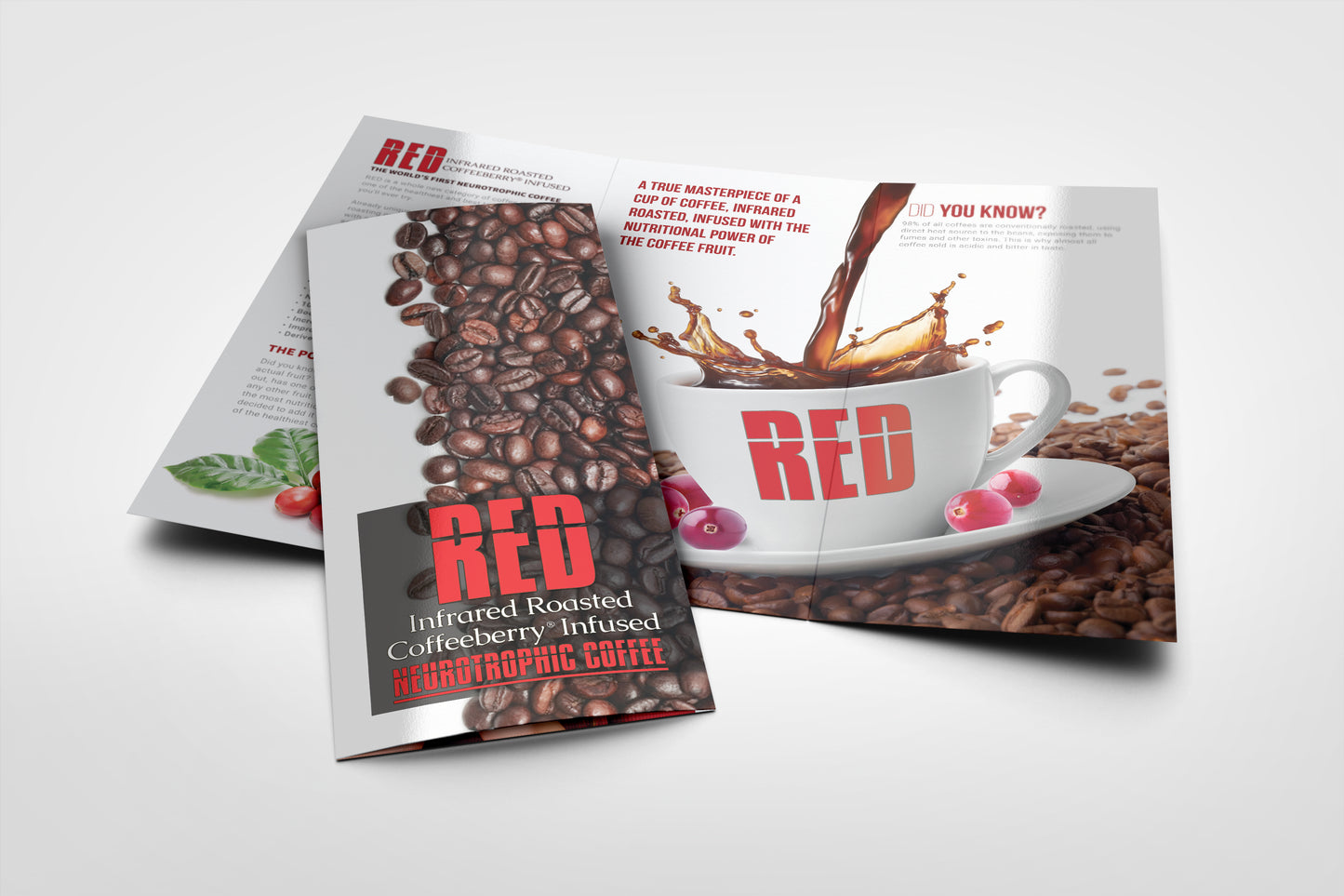 Red Coffee Trifold Brochures (100 Pack)