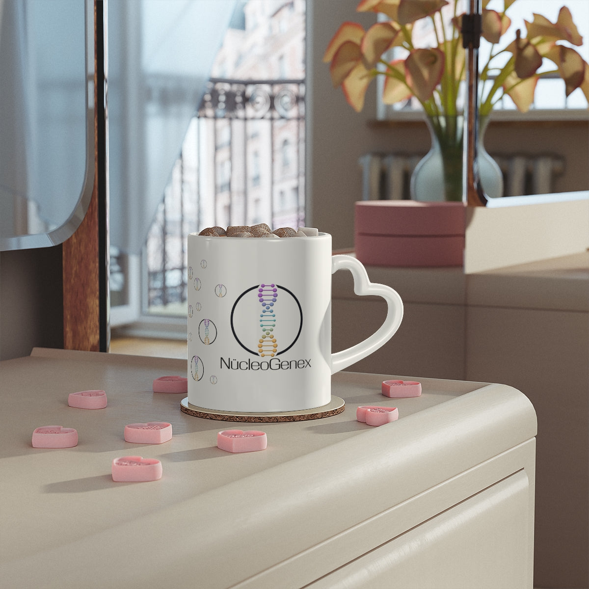 Heart-Shaped Mug Nucleo Logo