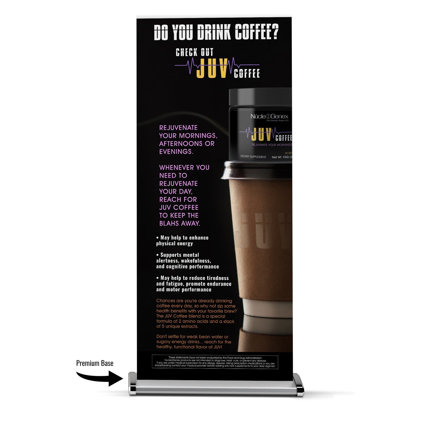 JUV COFFEE POPUP BANNER HIGH END BASE